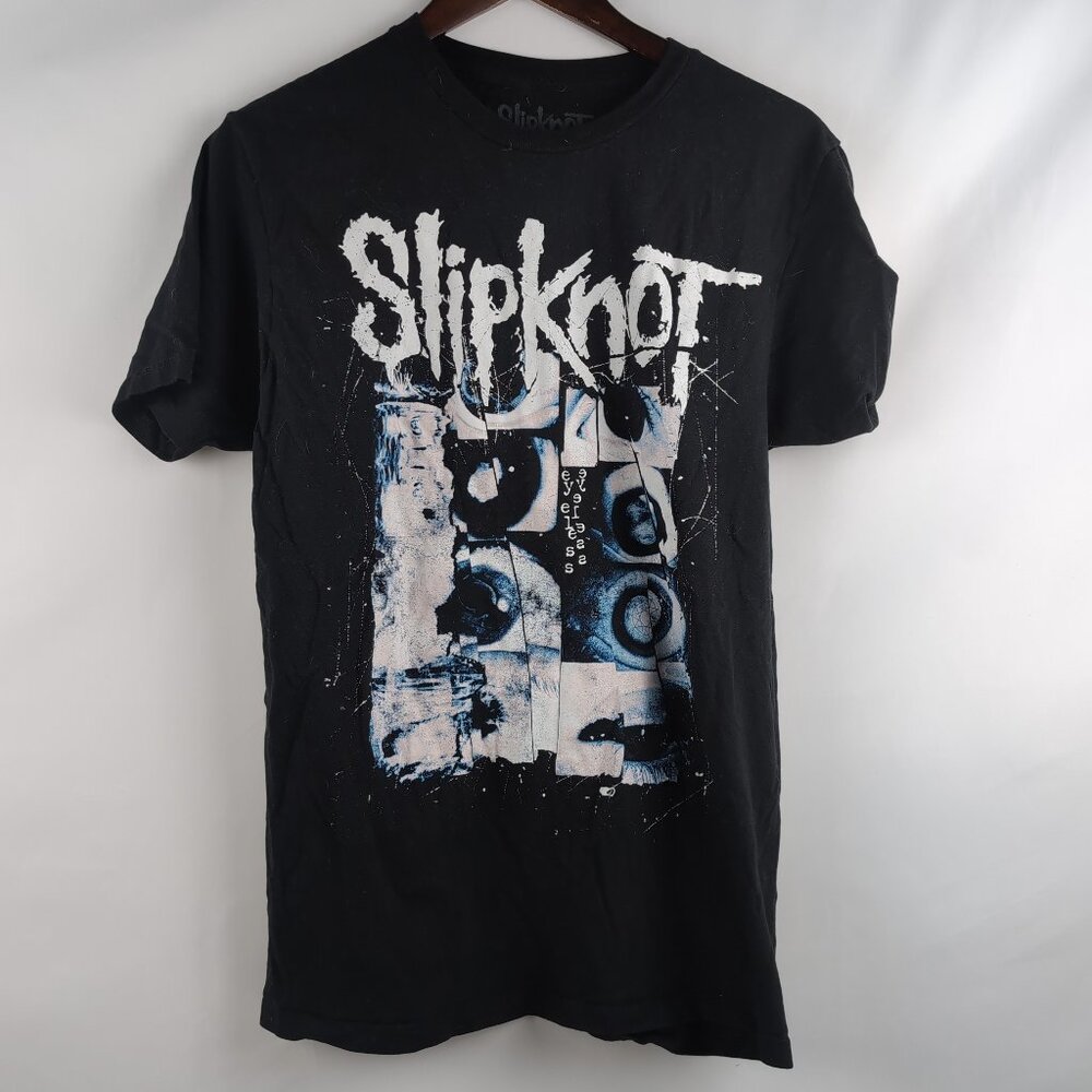 Official Slipknot Unisex Black Graphic T-Shirt Eyeless 1999 Track, Medium